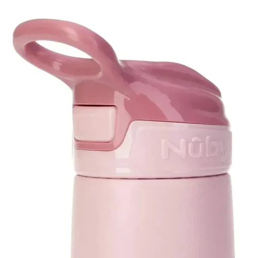 Copo Flip-It Reflex Nuby - Thristy Kids 10 onças de aço inoxidável, rosa