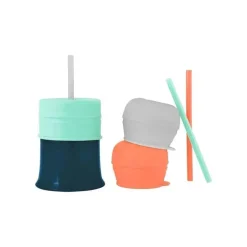 Copos e tampas de palha de silicone universal Boon Snug Straw