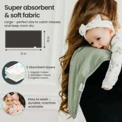 Copper Pearl - Conjunto de Panos para Arrotos 3Pk, White Basics