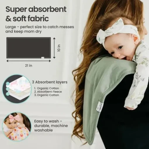 Copper Pearl - Conjunto de Panos para Arrotos 3Pk, White Basics