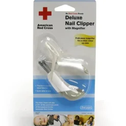 Corta-unhas Deluxe Cruz Vermelha Americana com lupa