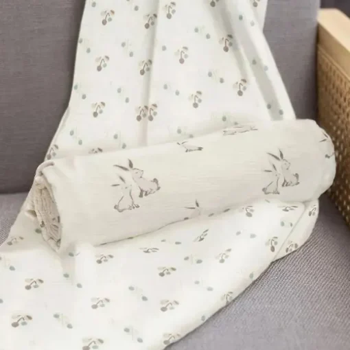 Crane - Bebê 100% Algodão Orgânico Coelhinho Único Envoltório para Bebê