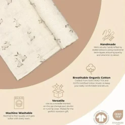 Crane - Bebê 100% Algodão Orgânico Coelhinho Único Envoltório para Bebê
