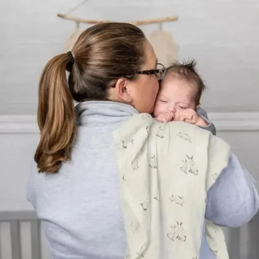 Crane - Bebê 100% Algodão Orgânico Coelhinho Único Envoltório para Bebê