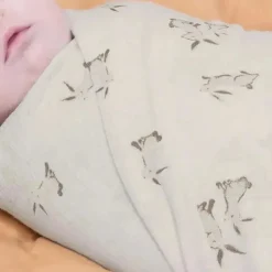 Crane - Bebê 100% Algodão Orgânico Coelhinho Único Envoltório para Bebê