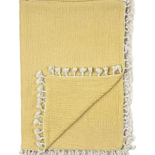 Crane - Cobertor de musselina para bebê, ocre