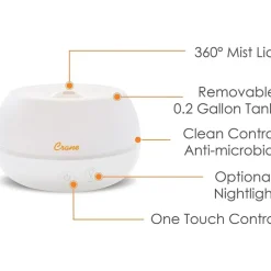 Crane - Personal Humidifier With Aroma Diffuser Function And Color Changing Light