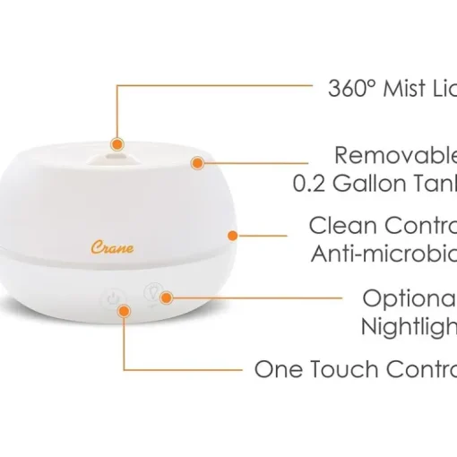 Crane - Personal Humidifier With Aroma Diffuser Function And Color Changing Light