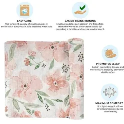 Crane Baby Parker Collection Musselina Swaddle Wraps Estampa Floral