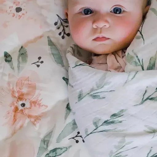 Crane Baby Parker Collection Musselina Swaddle Wraps Folha Estampada
