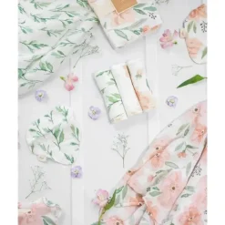 Crane Baby Parker Collection Musselina Swaddle Wraps Estampa Floral