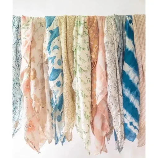 Crane Baby Parker Collection Musselina Swaddle Wraps Folha Estampada