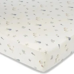 Crane Bedding - Cove Fitted Crib Sheet, Sea Life