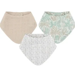 Crane Bedding - Cove 3-Pc. Muslin Bib Set, Beach Life