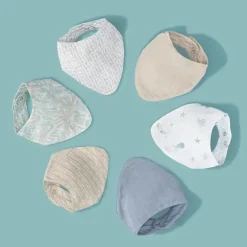 Crane Bedding - Cove 3-Pc. Muslin Bib Set, Ocean Life