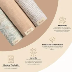 Crane Bedding - Cove 3-Pc. Swaddle Set, Beach Life