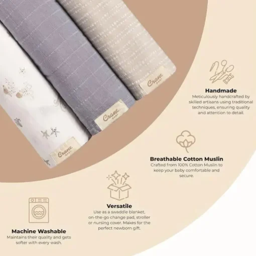 Crane Bedding - Cove 3-Pc. Swaddle Set, Sea Life