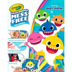 Crayola - Almofada e marcadores para colorir Color Wonder, Baby Shark