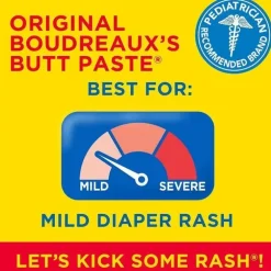 Creme para assaduras original da Boudreaux's Baby Butt Paste | Pomada para bebê | 2 onças. tubo