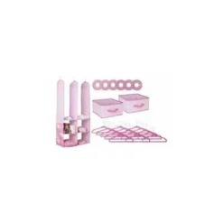 Crianças Delta - Conjunto de armazenamento de berçário com 24 unidades, rosa
