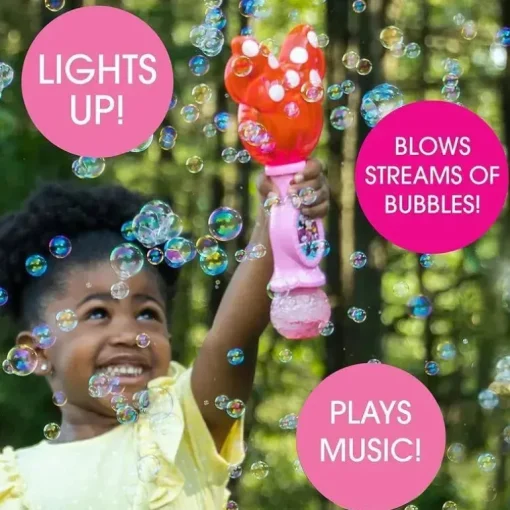 Crianças pequenas - Varinha de bolha musical com luz e som da Disney Minnie Mouse