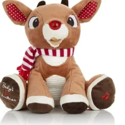 Crianças preferidas - Papai Noel Rudolph, o bicho de pelúcia musical da rena do nariz vermelho, 20 cm