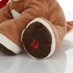 Crianças preferidas - Papai Noel Rudolph, o bicho de pelúcia musical da rena do nariz vermelho, 20 cm