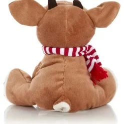 Crianças preferidas - Papai Noel Rudolph, o bicho de pelúcia musical da rena do nariz vermelho, 20 cm