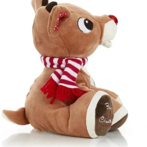 Crianças preferidas - Papai Noel Rudolph, o bicho de pelúcia musical da rena do nariz vermelho, 20 cm