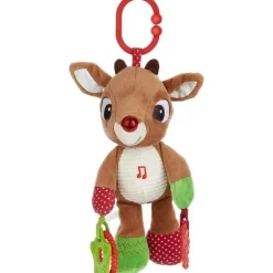 Crianças preferidas - Rudolph, a rena do nariz vermelho, brinquedo de atividade de desenvolvimento do mordedor em movimento, 12 polegadas