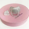 Cristal Neonilla - Chupeta Ortodôntica Com Cristais Swarovski. Boneco Bling