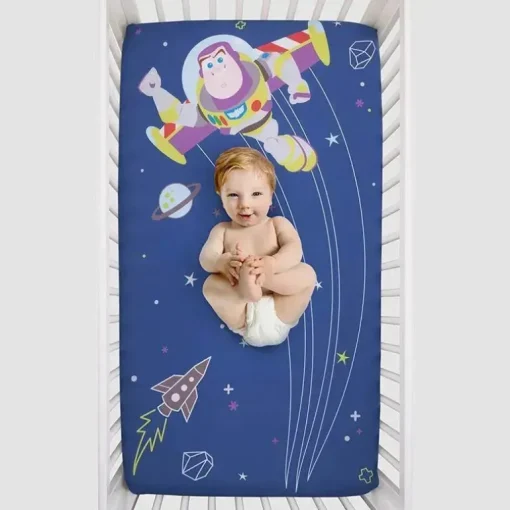 Crown Crafts - Lençol para berço fotográfico Disney Buzz Lightyear