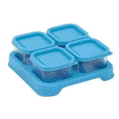 Cubos de vidro de alimentos frescos Iplay 2 oz 4 pacote - Aqua