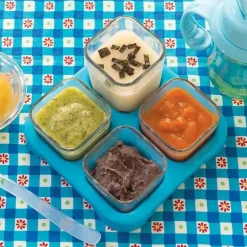 Cubos de vidro de alimentos frescos Iplay 2 oz 4 pacote - Aqua