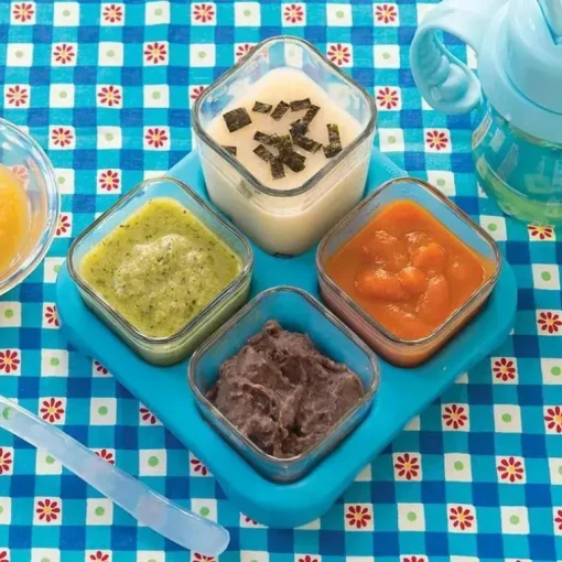 Cubos de vidro de alimentos frescos Iplay 2 oz 4 pacote - Aqua