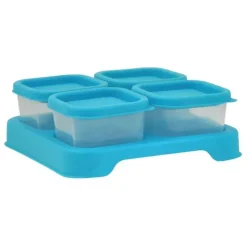 Cubos inquebráveis ​​de comida de bebê fresca - Aqua (2 onças)