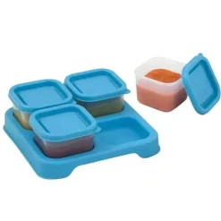 Cubos inquebráveis ​​de comida de bebê fresca - Aqua (2 onças)