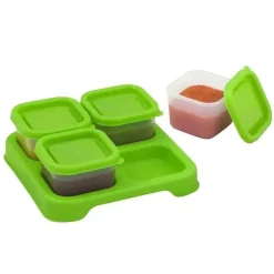 Cubos Inquebráveis ​​de Comida para Bebê Fresca - Verde (2 Oz)