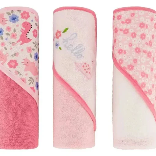 Cudlie - 3 Pk Toalha com Capuz Enrolada/Cardá-la, Olá Floral