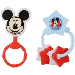 Cudlie - 2 unidades de chocalho e chaveiro Disney Mickey Mouse