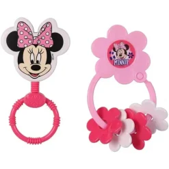 Cudlie - 2 unidades de chocalho de personagem da Disney Minnie Mouse, rosa