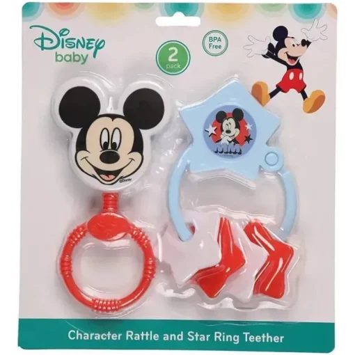 Cudlie - 2 unidades de chocalho e chaveiro Disney Mickey Mouse