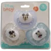 Cudlie - 3 unidades de chupetas Disney Mickey Mouse, azul e cinza