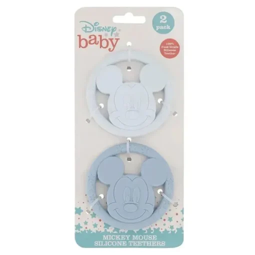 Cudlie - Conjunto de brinquedos com mordedor de silicone Disney 2Pk para bebês