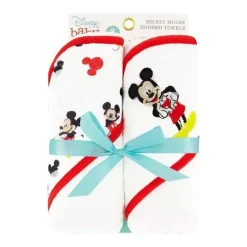 Cudlie - Disney Baby Boy 2Pk Toalhas com Capuz Enroladas/Cardões, Mickey Mouse
