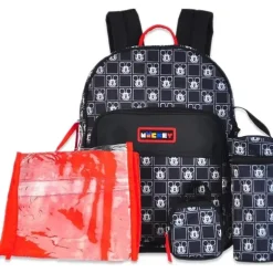 Cudlie - Mochila de fraldas com estampa xadrez do Mickey Mouse 5Pk