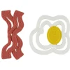 Cudlie - Mordedor de silicone de grau alimentício 2Pk, ovos e bacon