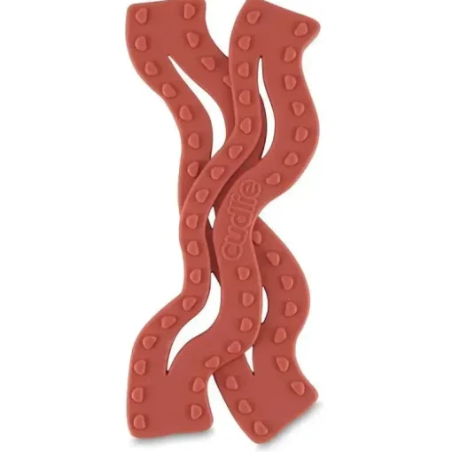 Cudlie - Mordedor de silicone de grau alimentício 2Pk, ovos e bacon