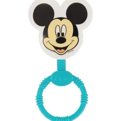 Cudlie - 2Pk azul Disney Mickey personagem chocalho e chaveiro mordedor