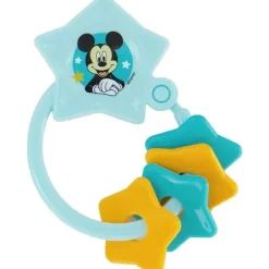 Cudlie - 2Pk azul Disney Mickey personagem chocalho e chaveiro mordedor